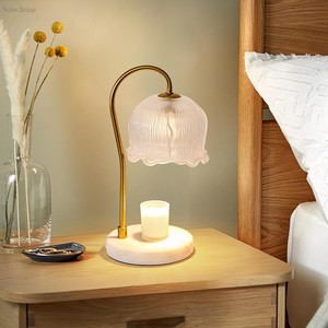 Elegant LilyShaped Candle Warmer Lamp Marble Base Ideal Aromatherapy Decor for Living & Bedroom - Product Image 1