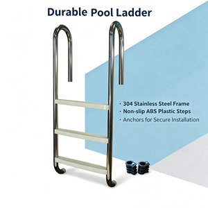 Échelle en acier inoxydable avec marches en plastique pour piscines enterrées - Product Image 3