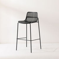 Prix d'usine Mobilier pour la maison de style nordique Café-restaurant Table et chaises de bar modernes en bois noir à haute hauteur avec cadre en métal