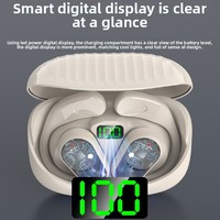 Écouteurs sans fil TWS 5.3 avec indicateur LED, conception ouverte, étanchéité IPX5, faible latence pour le gaming, chipset JL