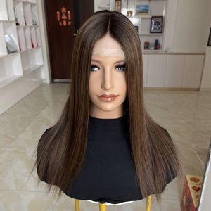 พร้อมส่ง ท็อปเปอร์ผมขนาด 8"X10" ทำมือ วิกผมแท้จากยุโรป ผมมนุษย์บริสุทธิ์แบบดิบ มินิวิกแบบลูกไม้สำหรับผู้หญิง - Product Image 4