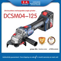Meuleuse d'angle sans fil Dongcheng 20V sans balais, portative, de qualité industrielle, 04-125, 9000 tr/min, pour meulage, découpe, polissage et lustrage