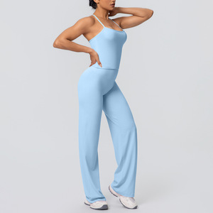Conjunto Deportivo <span class=keywords><strong>de</strong></span> Pantalones <span class=keywords><strong>de</strong></span> Pierna Ancha y Cintura Alta <span class=keywords><strong>para</strong></span> Mujer, Ropa <span class=keywords><strong>de</strong></span> <span class=keywords><strong>Entrenamiento</strong></span> Elástica y Suave como la Mantequilla, Conjuntos <span class=keywords><strong>de</strong></span> Pilates con Logotipo Personalizado - Product Image 3