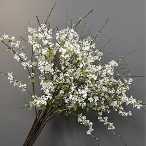 Fleurs artificielles en plastique blanc <span class=keywords><strong>de</strong></span> 85 cm, imitation saule des neiges, pour la décoration intérieure, des hôtels, des mariages et des pots – Vente chaude - Product Image 4