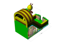 Château gonflable écologique personnalisé en plastique avec toboggan 7x4x6.3m pour intérieur/extérieur, combo trampoline pour enfants