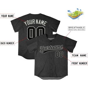 Maillot de baseball personnalisé unisexe pour adulte, avec nom et numéro brodés, en twill, à boutons, vêtement de sport - Product Image 3