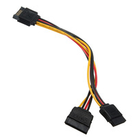 Cable de alimentación SATA doble 15P a 15P con blindaje de cobre y PVC para disco duro y unidad óptica, accesorios de puerto serie para computadora