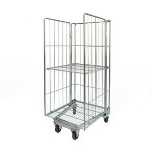 सुपरमार्केट ट्रांसपोरेशन के लिए भारी शुल्क गैल्वेनाइज्ड लॉजिस्टिक रोल पिंजरे ट्रॉली - Product Image 1