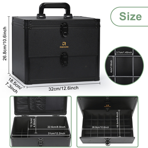 Estuche Organizador <span class=keywords><strong>de</strong></span> Esmaltes <span class=keywords><strong>de</strong></span> <span class=keywords><strong>Uñas</strong></span> con Capacidad <span class=keywords><strong>para</strong></span> 36 Botellas, <span class=keywords><strong>de</strong></span> Aluminio, <span class=keywords><strong>para</strong></span> Manicura, Viaje, con Cierre <span class=keywords><strong>de</strong></span> Cremallera, Asa Suave <span class=keywords><strong>para</strong></span> Colgar y Deslizar - Product Image 2