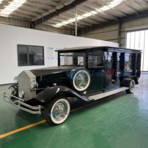 Custom <b>Paint</b> Finish Full Enclosed Classic Vintage Electric Funeral Car Premium Retro Casket Hauler For International Funeral Bus - Product Image 4