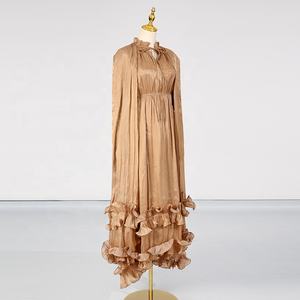 AIMEISI New Fashion Office irregolare unico scialle con bordi a fungo arruffato <span class=keywords><strong>Oversize</strong></span> abito lungo <span class=keywords><strong>abiti</strong></span> musulmani per donna - Product Image 3