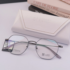 High Quality Lightweight Titanium Eyewear <strong>Small</strong> Frames with Polygon Style Fashionable High Degree <strong>Eyeglasses</strong> - Product Image 2