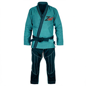 Tenues de sport pour jeunes hommes et femmes, col montant, en coton et polyester, style karaté - Product Image 3