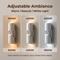 Lampe de chevet moderne en ABS de haute qualité avec contrôle par détection de mouvement et gradation réglable, veilleuse LED sans fil compacte