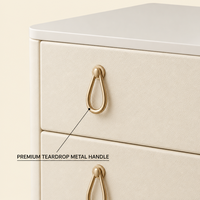 Ensemble coiffeuse de luxe moderne en bois de pin et aluminium avec miroir tactile éclairé et tiroirs de rangement pour appartement