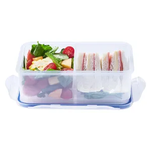 2 compartments partition plastic container foods in 4 divisions 1150ML