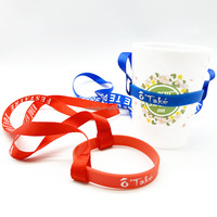 Longe de cou en silicone avec logo personnalisé en gros avec crochet porte-gobelet coloré pour bouteille d'eau et verre à bière pour café