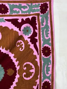 Vibe India Cotton Suzani Throw <b>Blanket</b> Embroidery Bedspread Uzbek Suzani Embroidery Wall Hanging Boho Home Decor Customized - Product Image 4