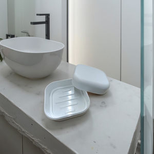 Porte-<span class=keywords><strong>Savon</strong></span> Carré en Fibre de Bambou Naturel Sans Plastique et Écologique, Boîte de Voyage avec Plateau de Drainage et Couvercle pour Savons - Product Image 4