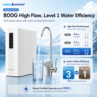 Système de filtration d'eau par osmose inverse sans réservoir à haut débit 800G, filtre à eau sous évier commercial avec robinet intelligent
