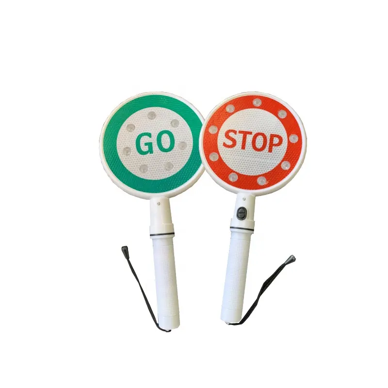 Handheld Stop Go command sign for traffic safety