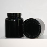 Pot en verre sodocalcique noir personnalisé avec couvercle en bois, pot vide polyvalent pour le stockage du miel et du thé, et contenants ménagers quotidiens
