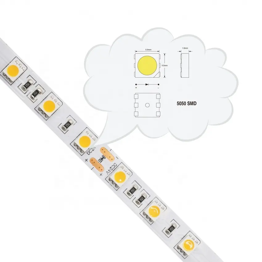 SMD5050 60LEDs Cuttable 및 <span class=keywords><strong>Dimmable</strong></span> Led <span class=keywords><strong>스트립</strong></span>