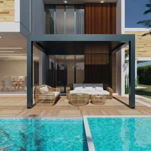 Pergola avec système d'éclairage automatique à l'obscurité, gradation électrique et interrupteur manuel pour une <span class=keywords><strong>vue</strong></span> nocturne chaleureuse de la cour - Product Image 3