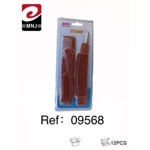 MNJ Juego de 6 peines para el cabello de plástico rojo para peinar y arreglar el cabello Ref 09568 - Product Image 1