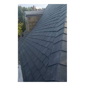 Natural Black <b>Slate</b> Stone Roof Tile Outdoor European Design Style with Split Surface Finishing - Product Image 2