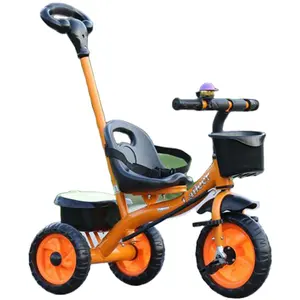 Triciclo de dos asientos para niños, triciclo para bebés con asiento trasero, venta al por mayor de fábrica