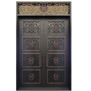 Thiết Kế Sang Trọng Nhôm Đúc Expolision Bullet Proof An Ninh Cửa Kim Loại Wrought Sắt Lối Vào Cửa Giá Rẻ Giá - Product Image 5