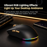 Mouse Tri-mode Isi Ulang Daya dengan Polling Rate 1000Hz, Berkabel/Nirkabel untuk Gaming dan Kantor