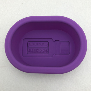 Molde de silicona para jabón de elevación temprana, molde ovalado cuadrado con diseño de abecedario, flor, botella de vino, jabones de grado alimenticio, molde de mano de silicona púrpura - Product Image 5