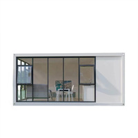 Maison Modulaire Préfabriquée Moderne Blanche en Conteneur, Studio, Tiny House, Structure en Acier, Façade Entièrement Vitrée, Entièrement Meublée