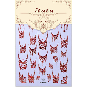 하이 퀄리티 3D 다채로운 할로윈 레이저 스파이더 웹 디자인 스티커 손톱 고급 종이 데칼 - Product Image 5