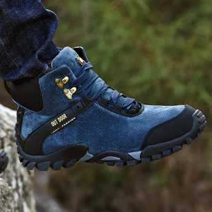 Men's Cotton Shoes with Thick Hiking Shoes Tourism High <b>Top</b> Outdoor Sports Non-slip Wear-resistant Leisure Walking Style Shoes - Product Image 4