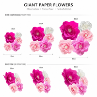 Grande fleur en papier faite à la main personnalisable avec plusieurs couleurs pour la vitrine de magasin et la décoration de fête, fleur en papier artificielle géante