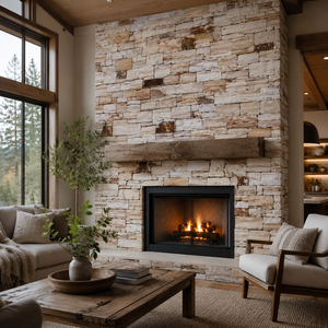 Revestimiento de Pared de Piedra Natural Rústica, Bloques de Piedra Arenisca con Aspecto Desgastado en Tonos Beige, Amarillo y Blanco - Product Image 5