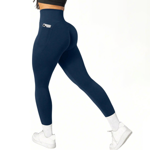Women's Reversible Solid Seamless Peach Hip High Waist <b>Yoga</b> <b>Pants</b> Plus Size Sports Fitness Stretch Leggings Elastic Waist - Product Image 6