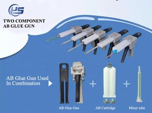 Distributeur de pistolet à colle liquide manuel en deux parties <span class=keywords><strong>seringue</strong></span> époxy 50ML AB adhésif 50Ml pistolet époxy 1:1 - Product Image 2