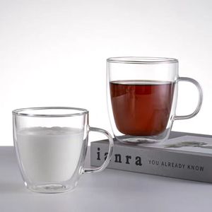 Nouvelle tasse à café et à thé en verre à double paroi 2026 avec couvercle en bambou, résistante à la chaleur, transparente, pour le bureau et la maison - Product Image 4