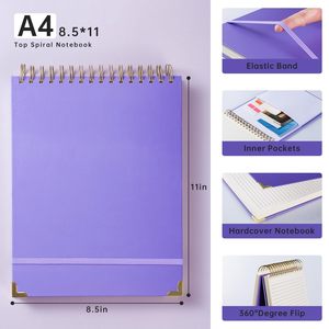 Wholesale Custom A4 A5 Coil Spiral Notebook with Pen Sleeve Office Loose-leaf BookThickened Horizontal Line Student <strong>Notepad</strong> - Product Image 2