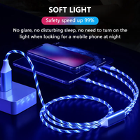 Meilleurs produits de vente 2025 adaptateur de charge de téléphone portable 3 en 1 Led lumineux Type C câble de données voiture Streamer câble de charge Usb
