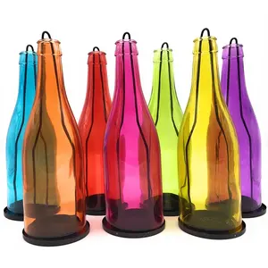 Aofa厂家直销创意田园玻璃酒瓶切割烛台玻璃灯罩客厅装饰