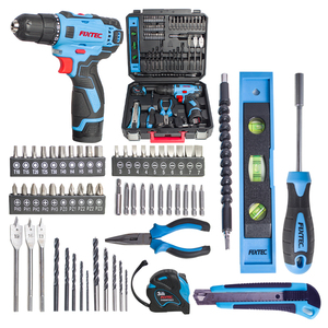 Juego <span class=keywords><strong>de</strong></span> Herramientas Eléctricas FIXTEC, Taladro Inalámbrico <span class=keywords><strong>de</strong></span> 12V con 60 Accesorios, Kit Combinado para <span class=keywords><strong>Mantenimiento</strong></span> Eléctrico para Electricistas - Product Image 1