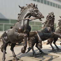 Sculpture de cheval noir en laiton moulé en usine, statue en bronze grandeur nature pour la décoration de jardin