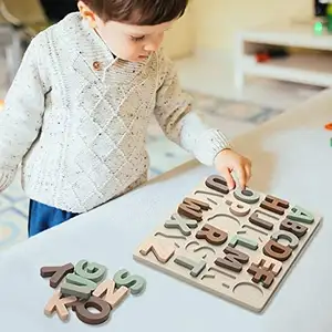 Rompecabezas Montessori, rompecabezas de silicona, tablero educativo, bloque de aprendizaje, rompecabezas, juguete de clasificación de forma alfanumérica
