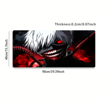 Tapis de souris gaming grand format style anime sombre, tapis de bureau étendu