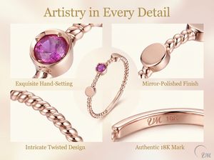 Anillo de Rubí Natural en Oro Rosa de 18K de UM Jewelry, Diseño Único, Pulido Exquisito, Certificado por NGTC, Venta al por Mayor, para Aniversario o Fiesta - Product Image 3